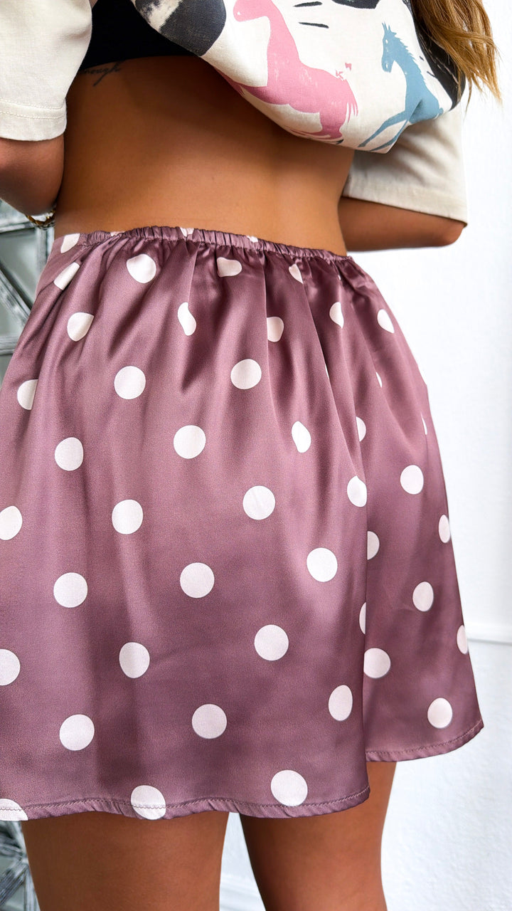 Rosewood Polka Dot Skirt, Hazelnut/Mink