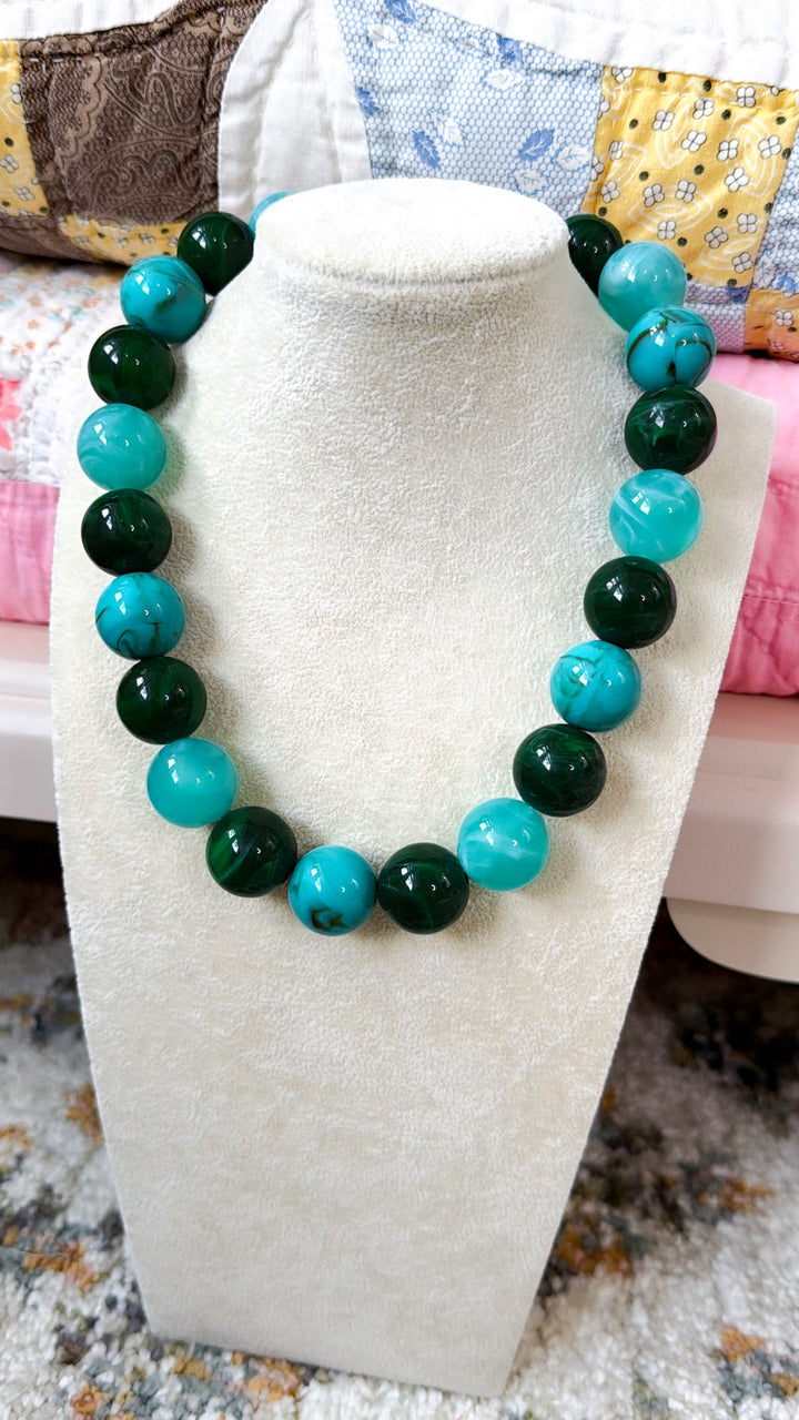 Pop Of Joy Necklace, Turquoise/Grenn