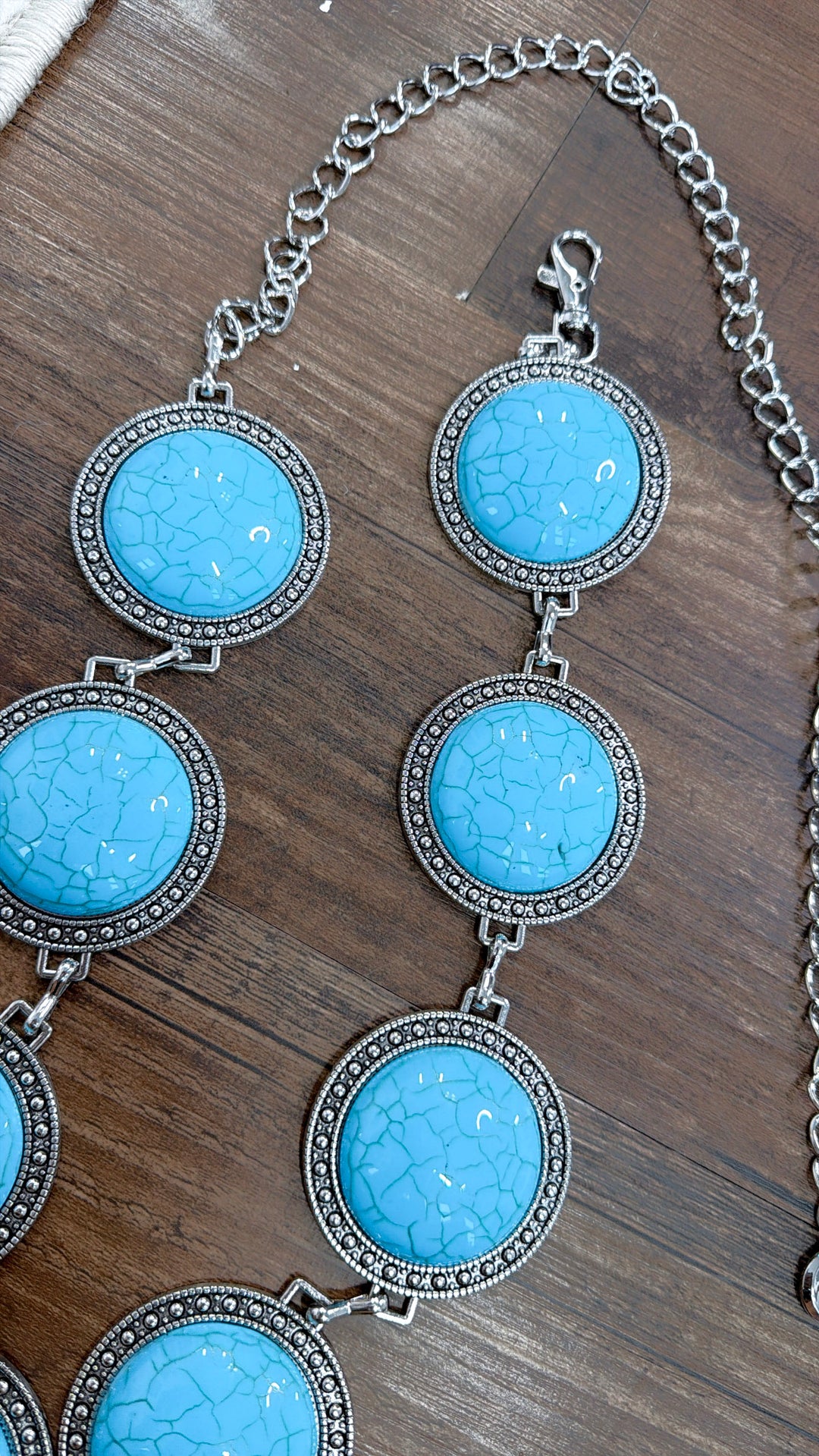 Round Western Concho Belt, Turquoise