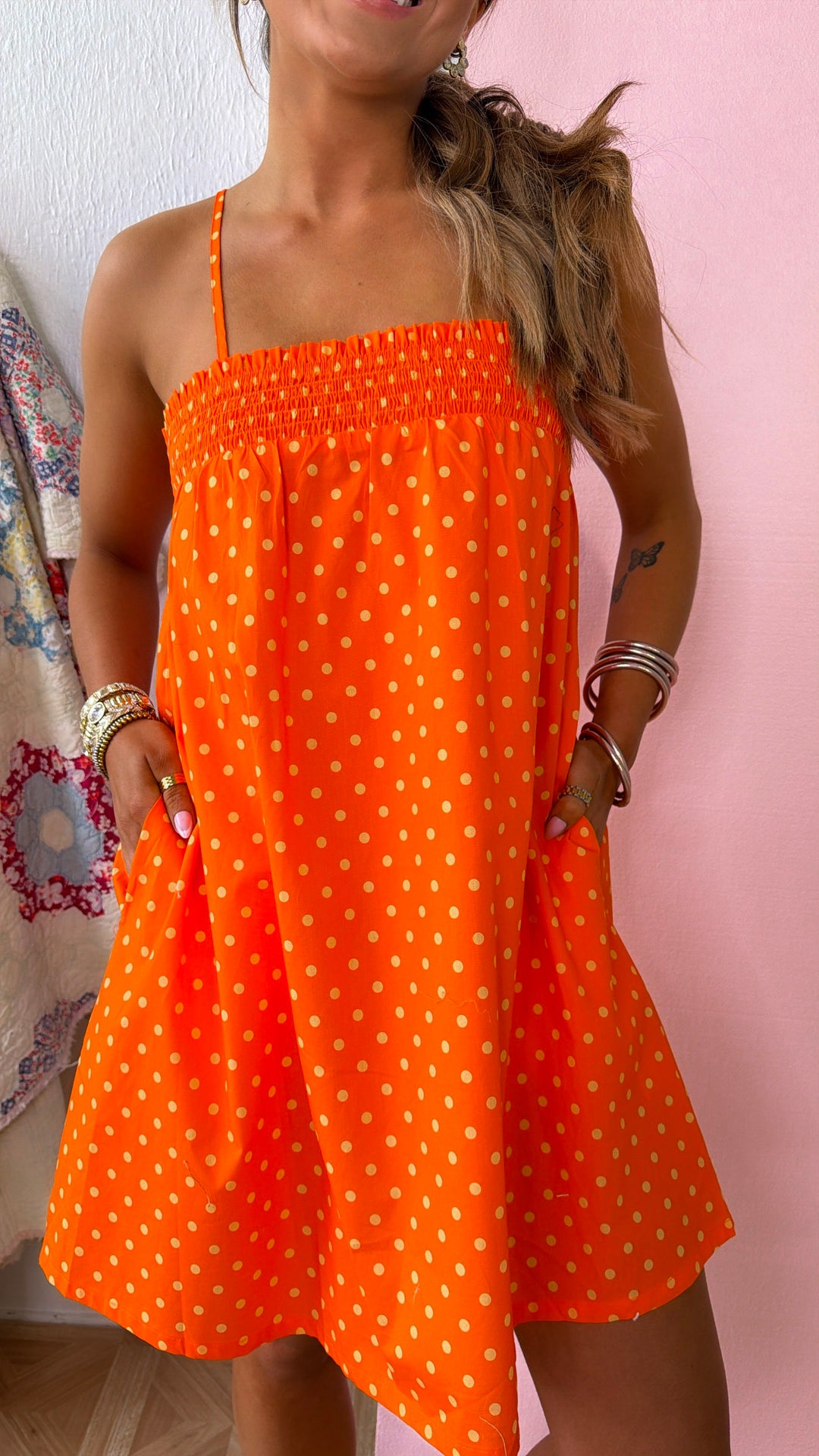 Roasted Clementine Polka Dot Dress, Orange Everyday Chic Boutique Roasted Clementine Polka Dot Dress, Orange Everyday Chic Boutique