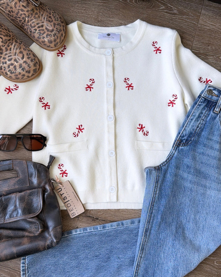 Candy Cane Lane Sweater, Cream
