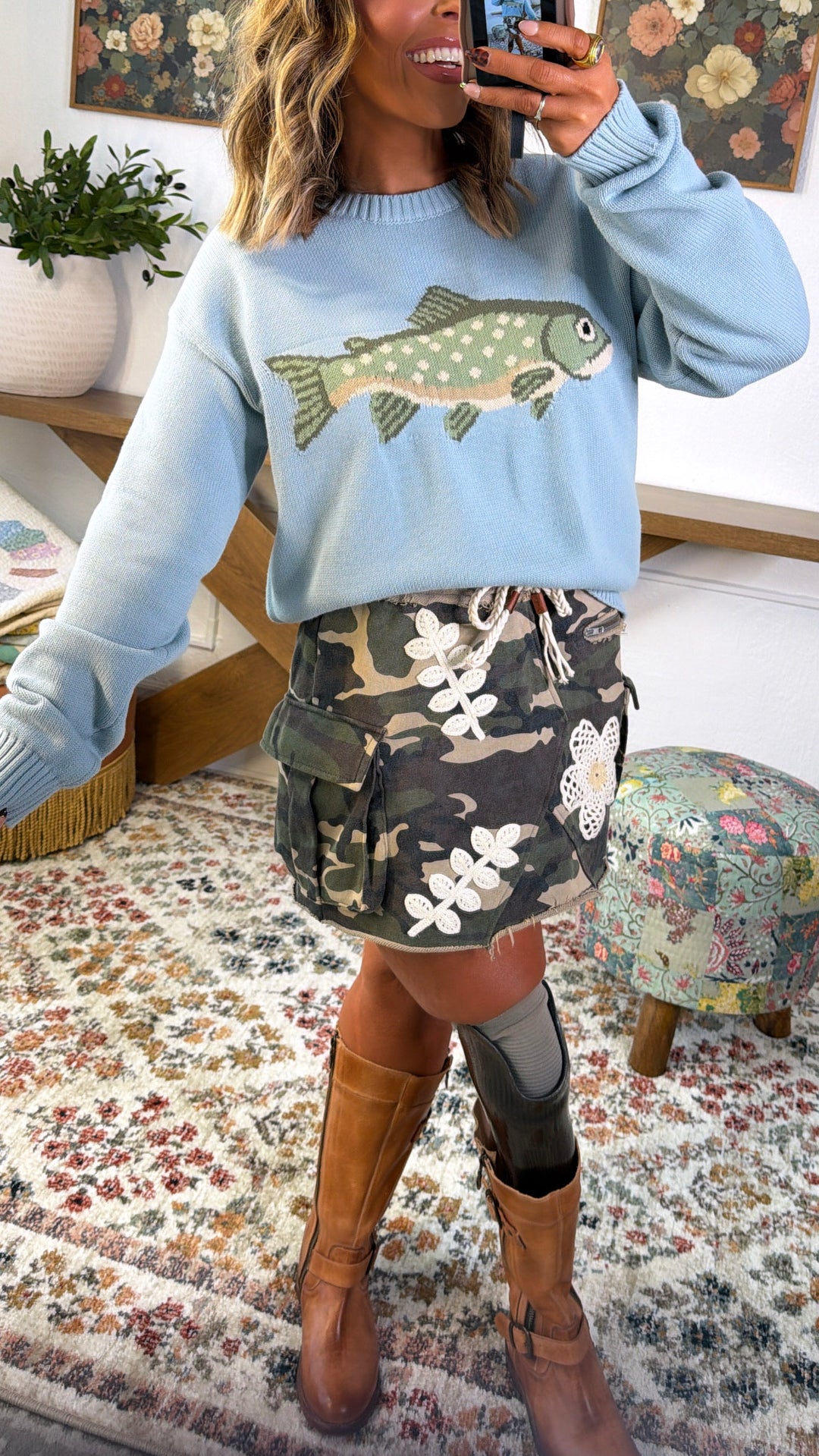 PetalShade Camo Skirt, Olive