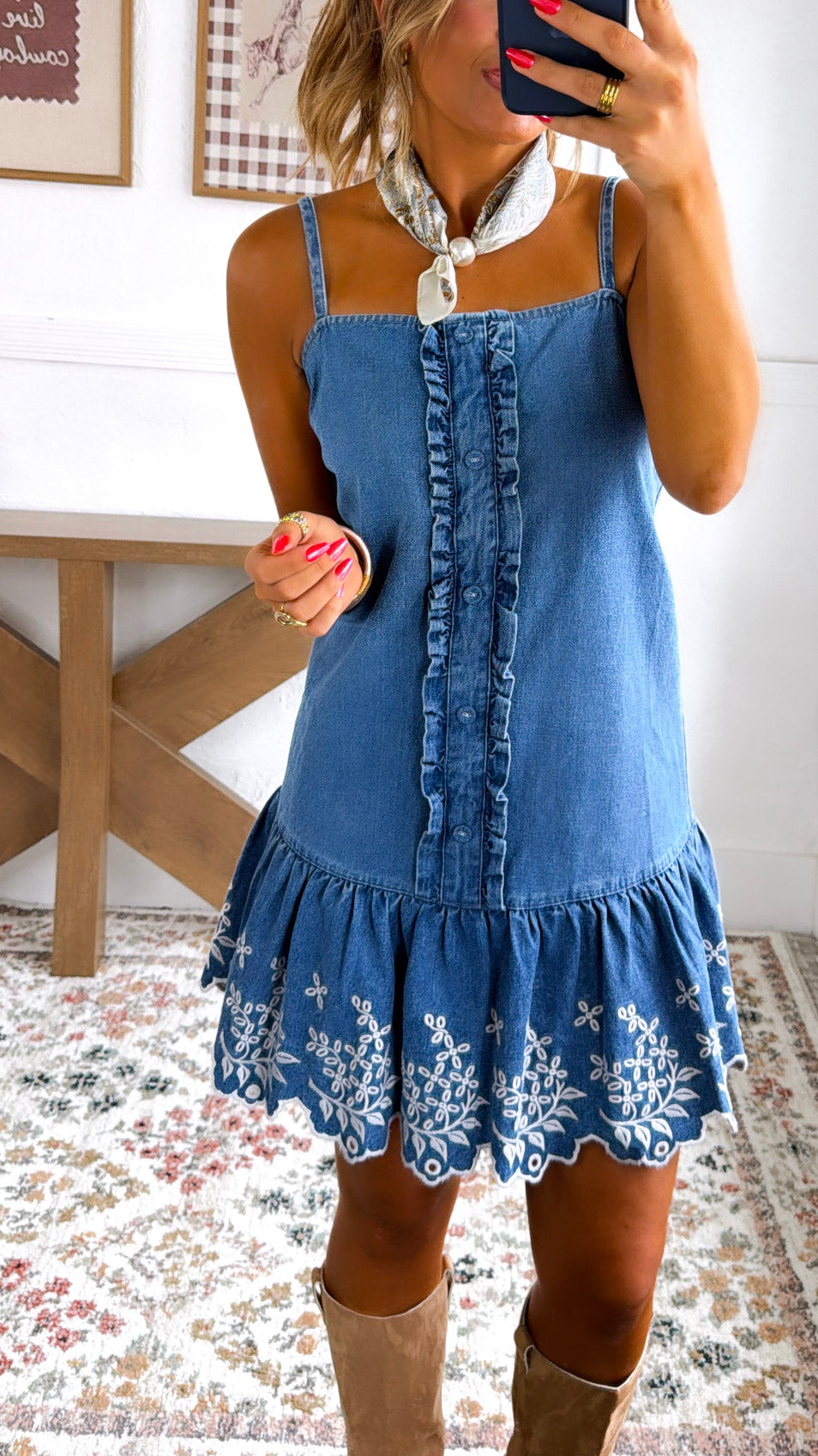 denim lace dress Denim Lace Up Shift Dress