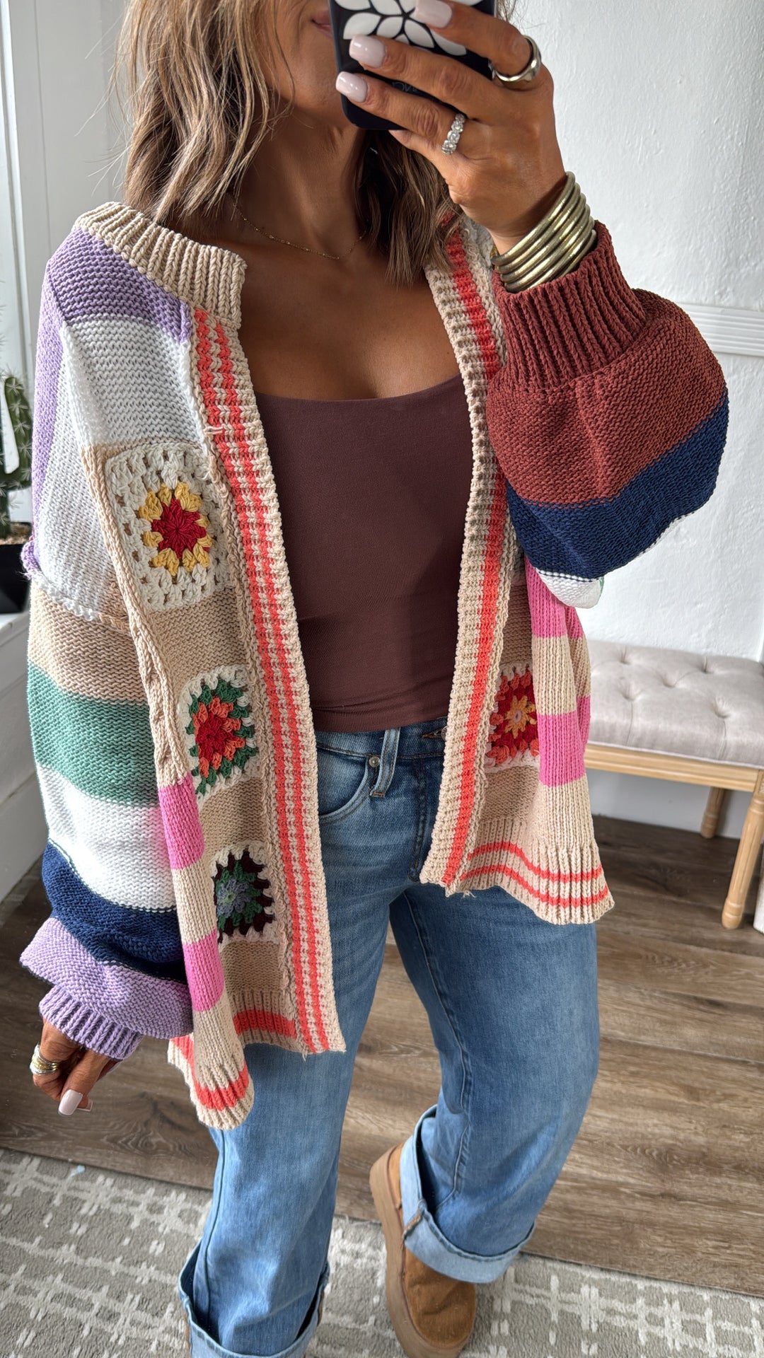 Sophie Color block Cardigan, Multi