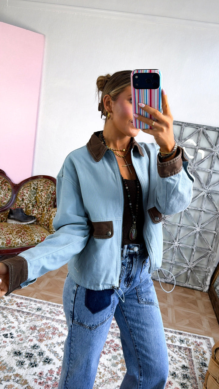 Miranda Utility Barn Jacket, Dusty Blue