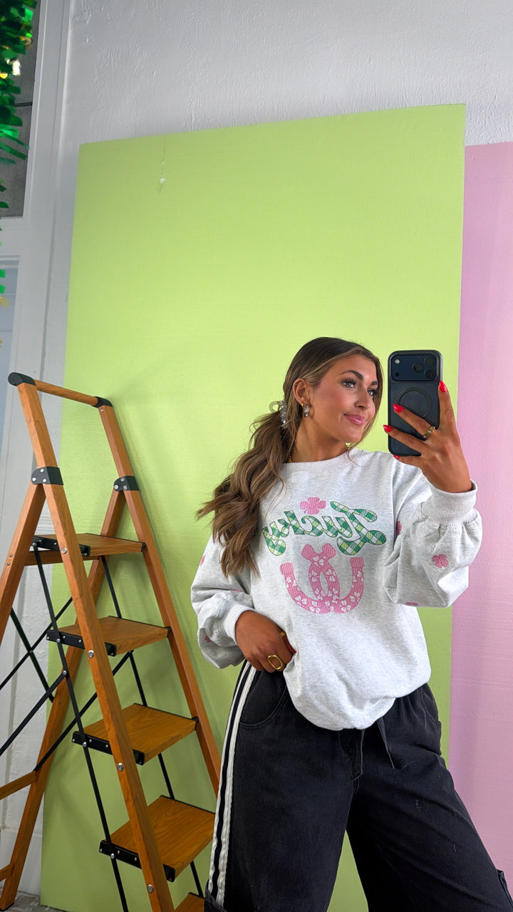 Clover Club Crewneck, H.Grey