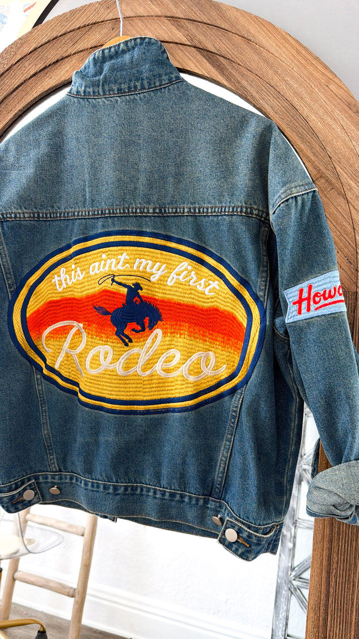 Denim Cowgirl Oversized Jacket, Denim Blue