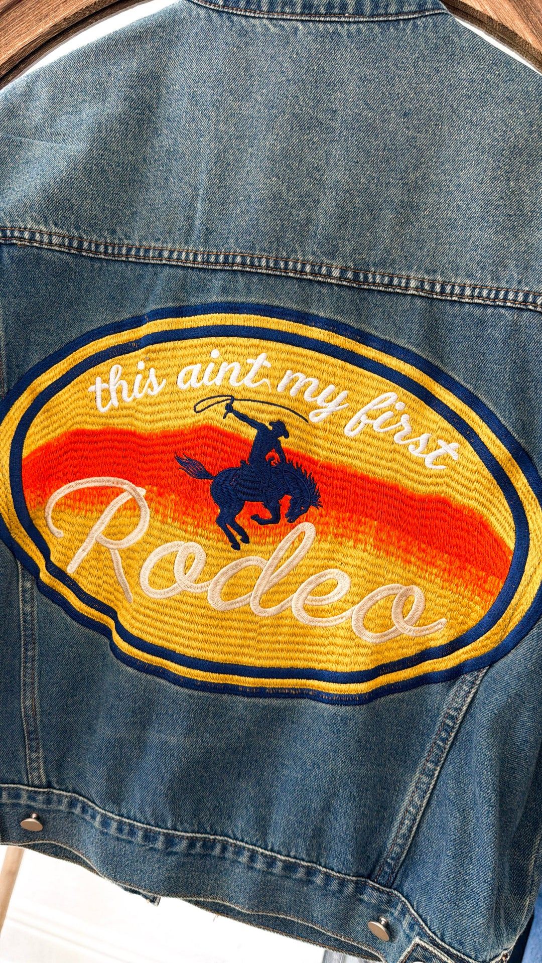 Denim Cowgirl Oversized Jacket, Denim Blue