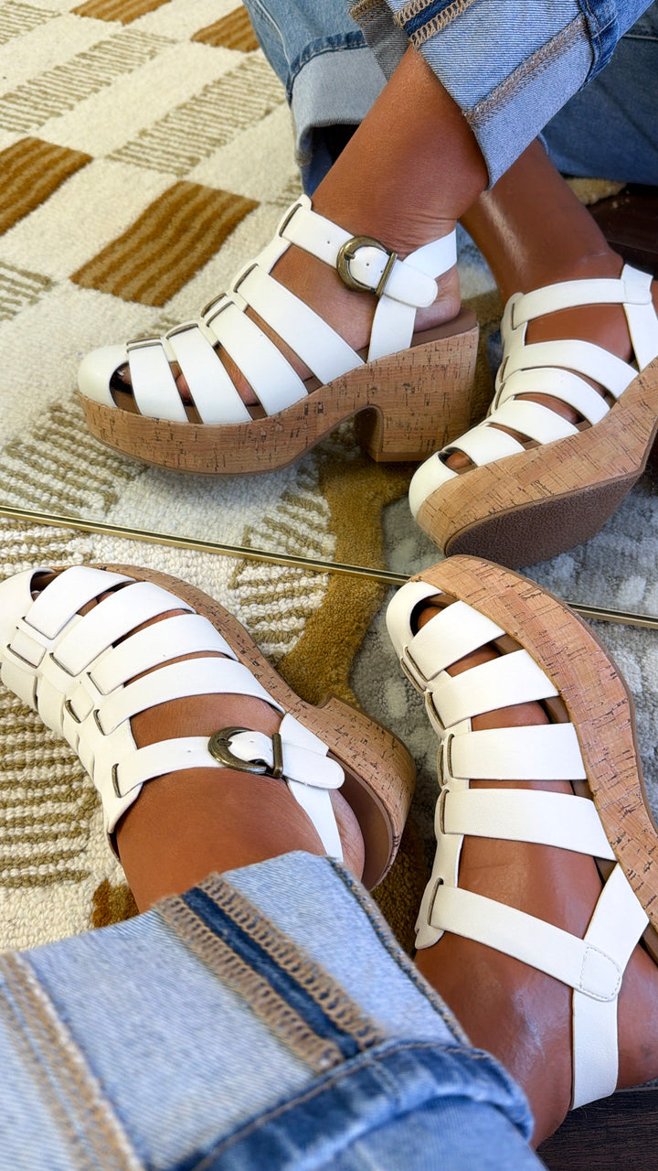 Birdie Soft Wedge Sandal, Ivory