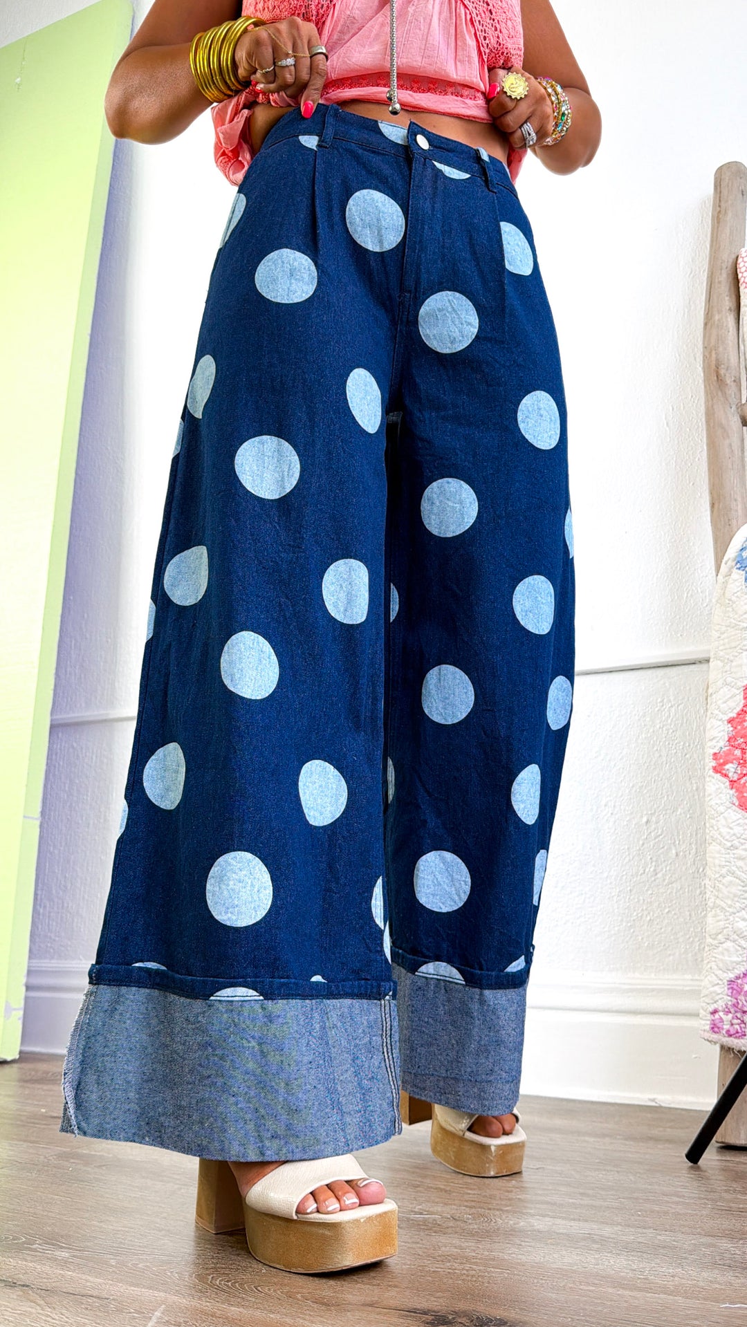 Fever Dream Wide Leg Jeans, Deep Navy