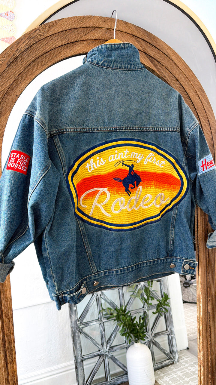 Denim Cowgirl Oversized Jacket, Denim Blue