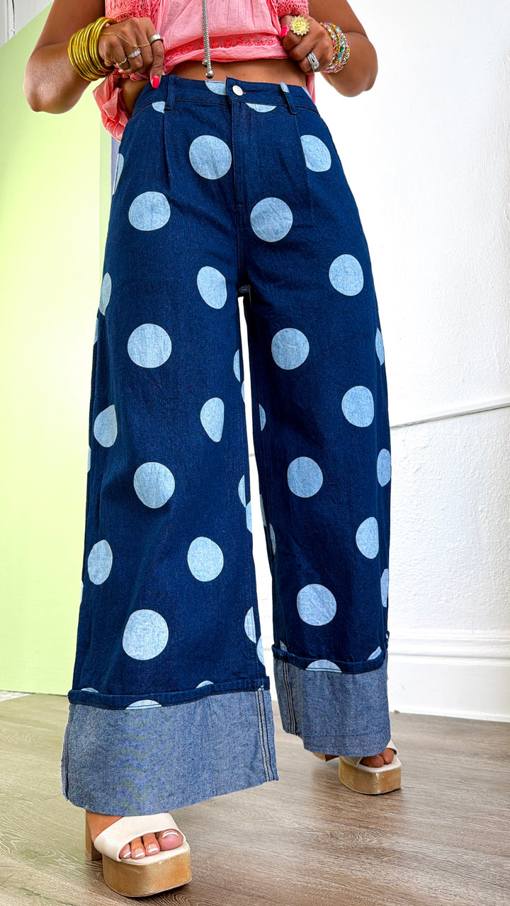 Fever Dream Wide Leg Jeans, Deep Navy