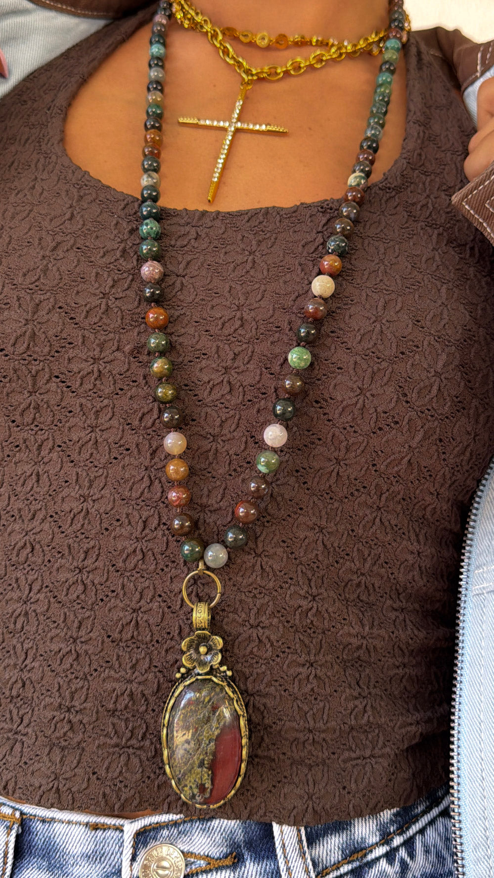 Florette Necklace, India Agate