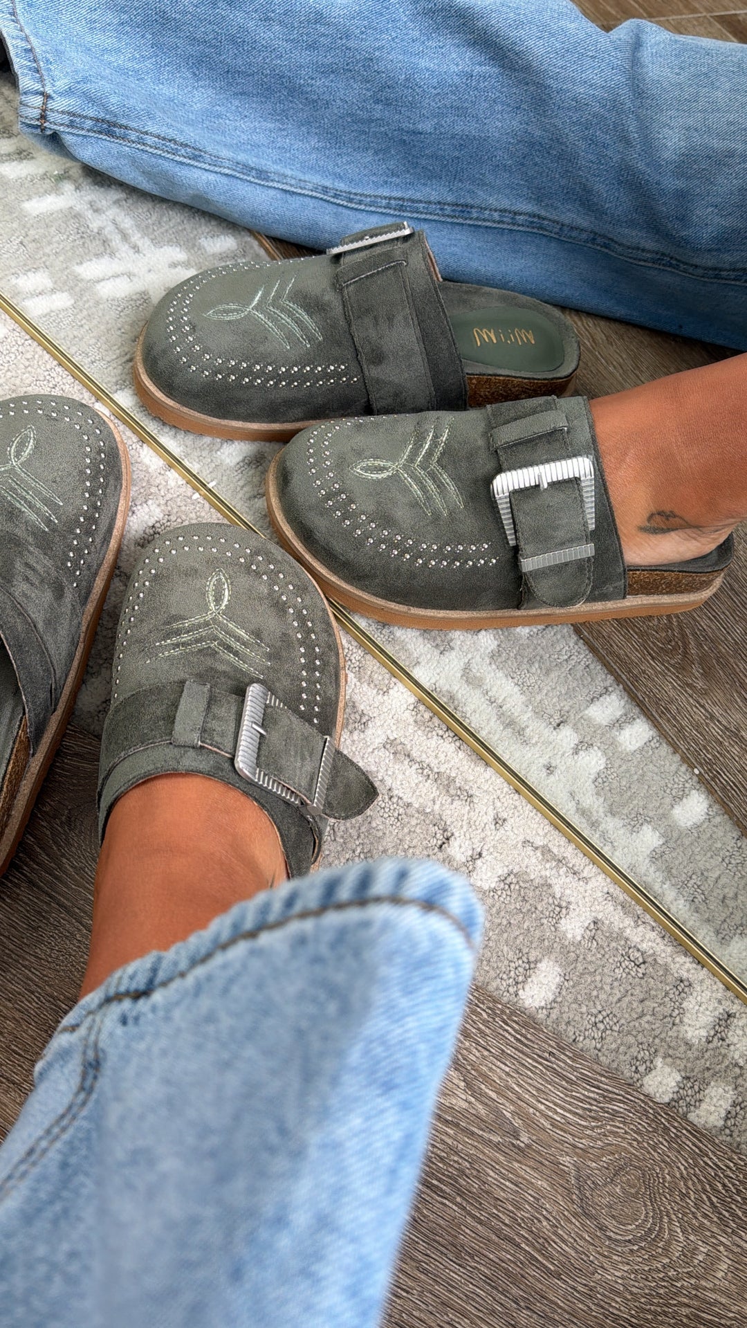 Joleen Studded Clog, Olive