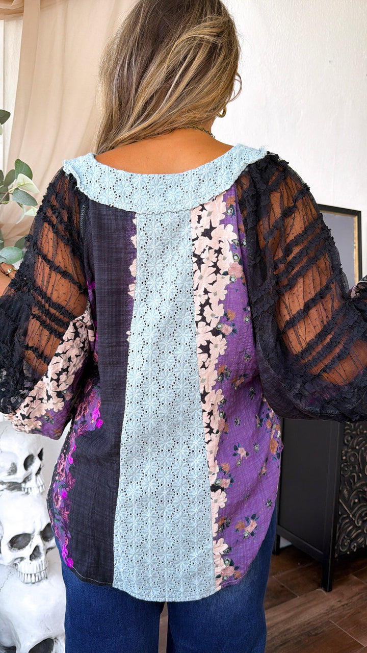 Sunset Sol Blouse, Black