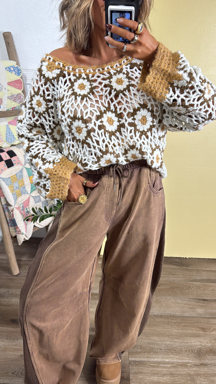 Trend Setter Barrel Leg Sweatpant, Brown