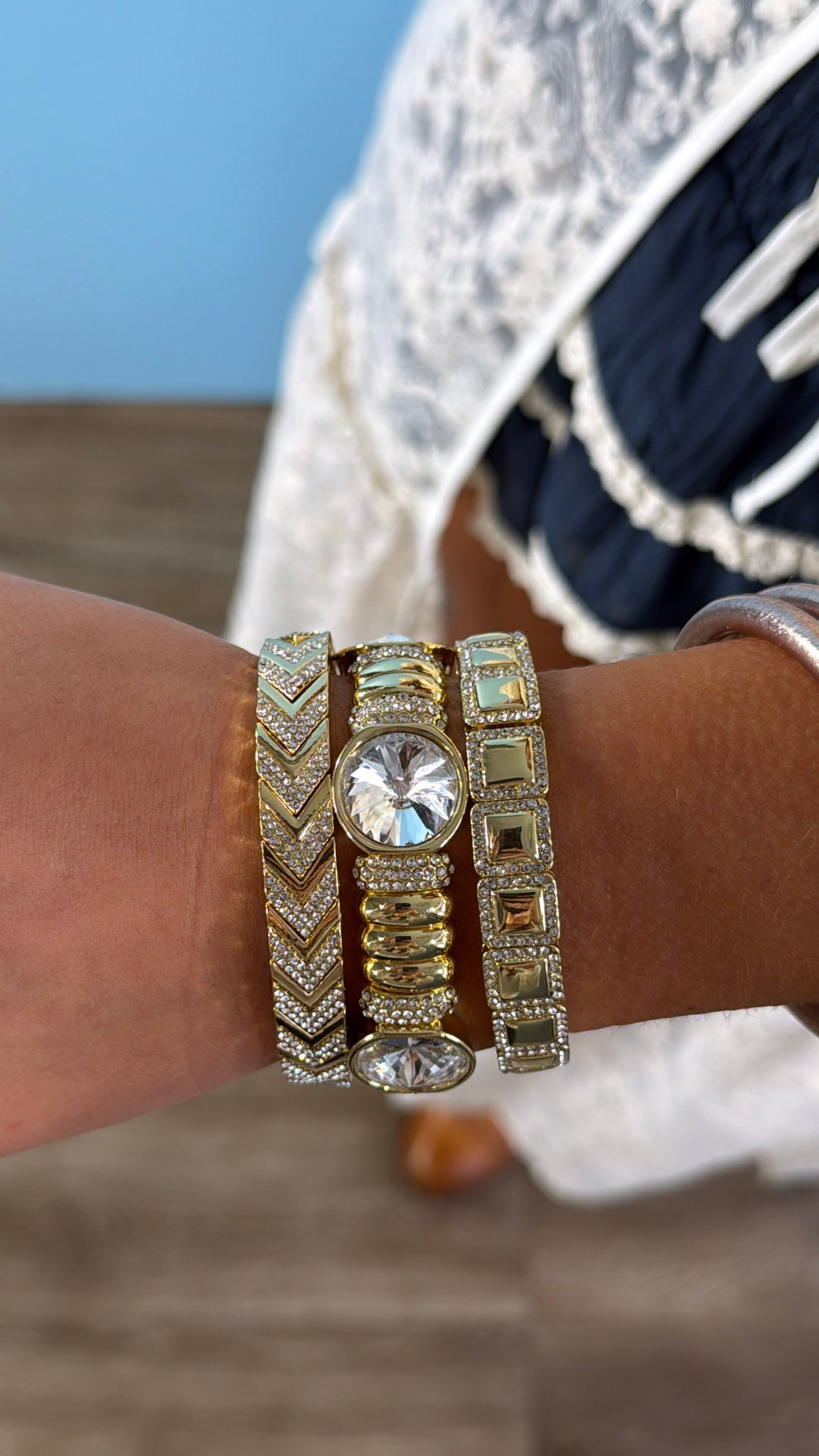 Crystal Luxe Power Bracelet Stack