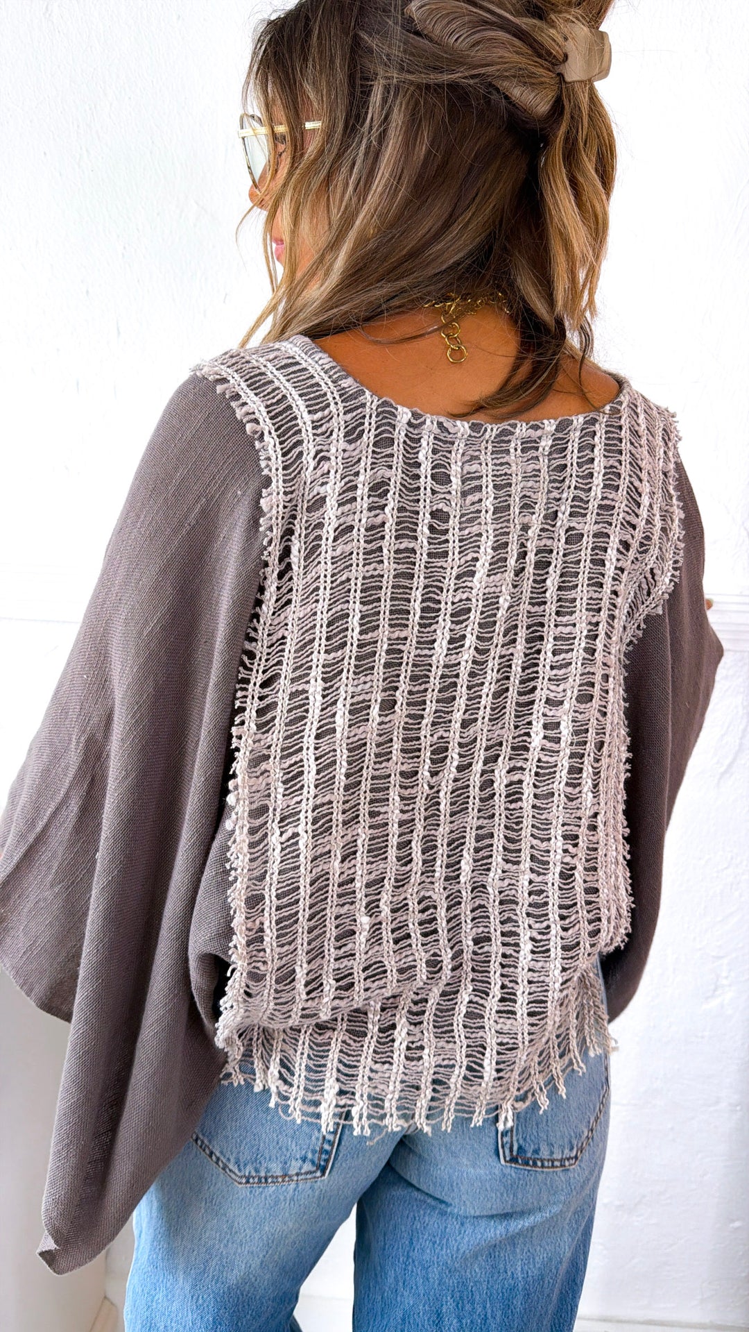 Driftwood Blouse, Charcoal Multi