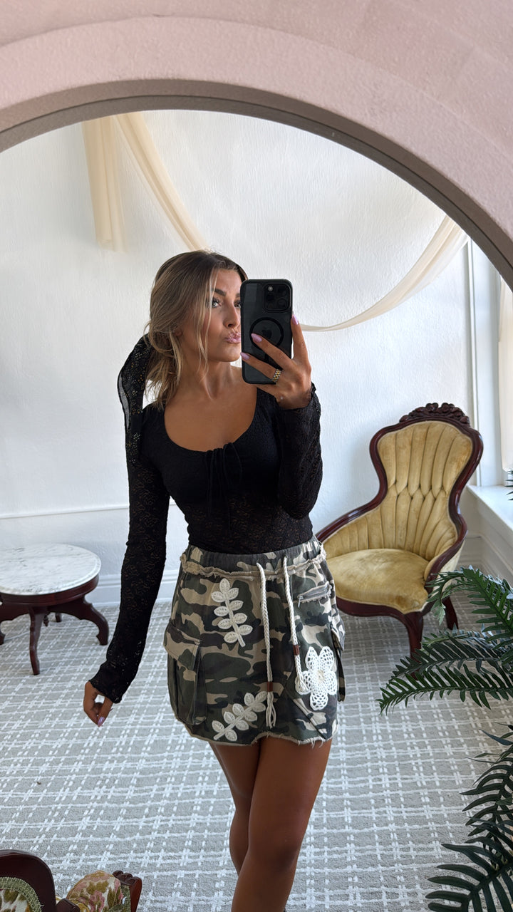 PetalShade Camo Skirt, Olive