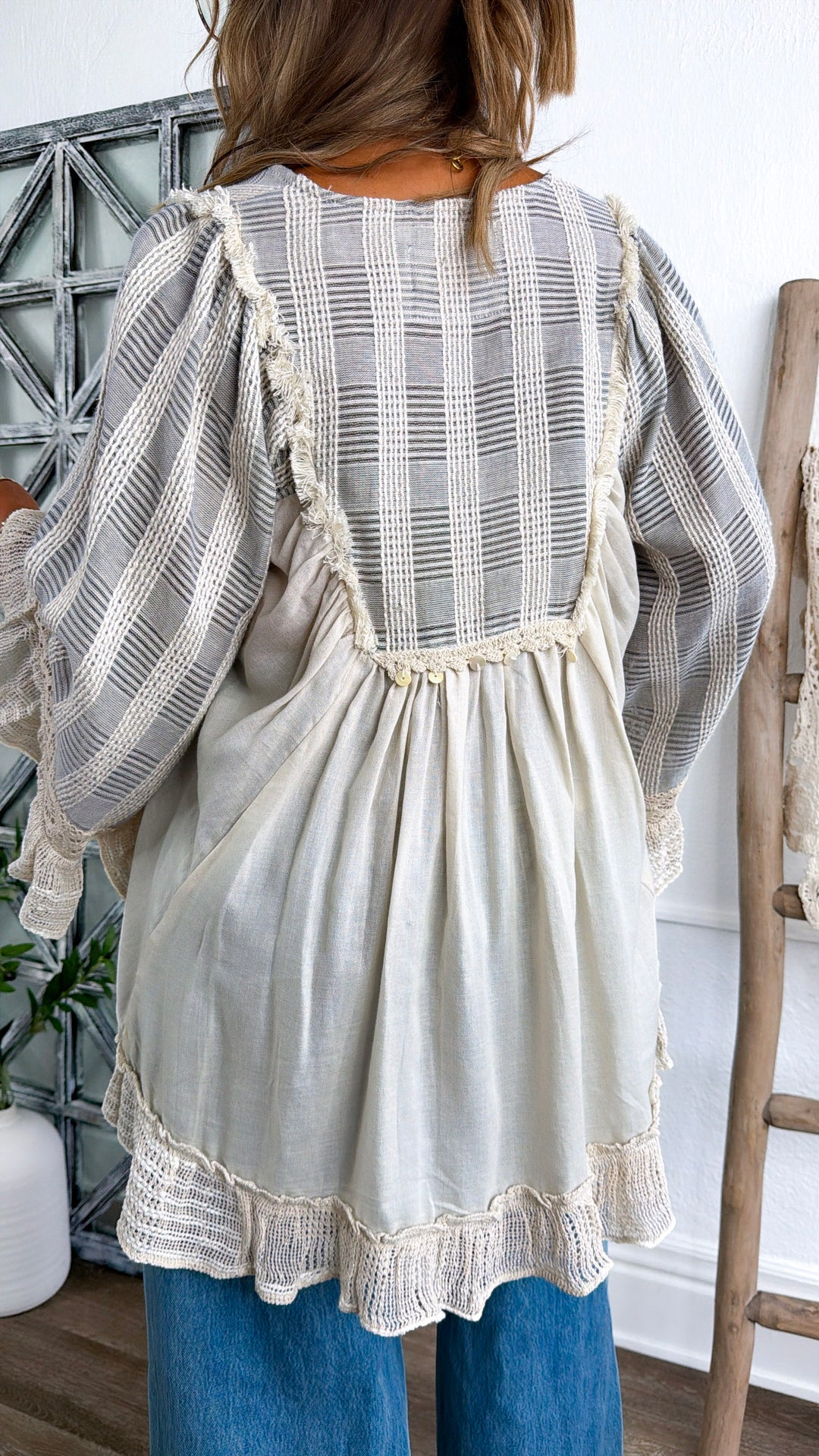 Cloud Bloom Blouse, Natural Multi