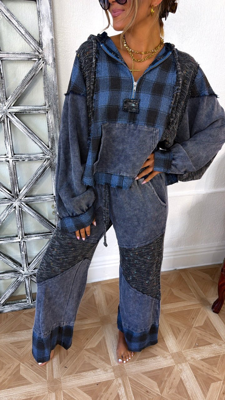 Pure & Plaid Flannel Hoodie, Indigo Plaid
