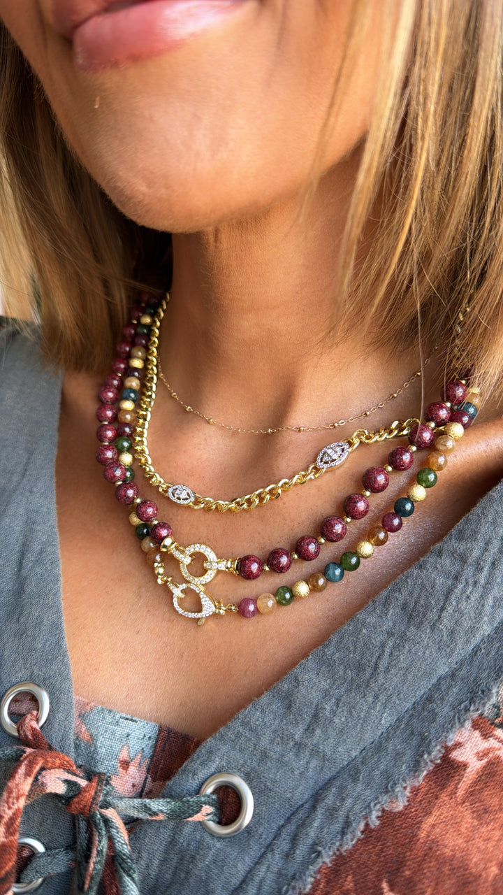 Treasure Jewels: She's the One Beaded Necklace, Burgundy