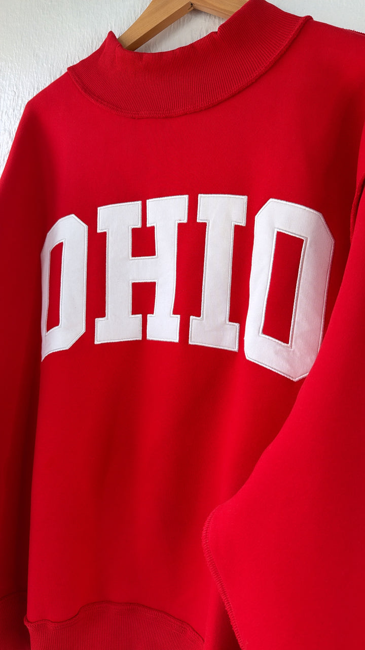 OHIO Mock Neck Crew, Red