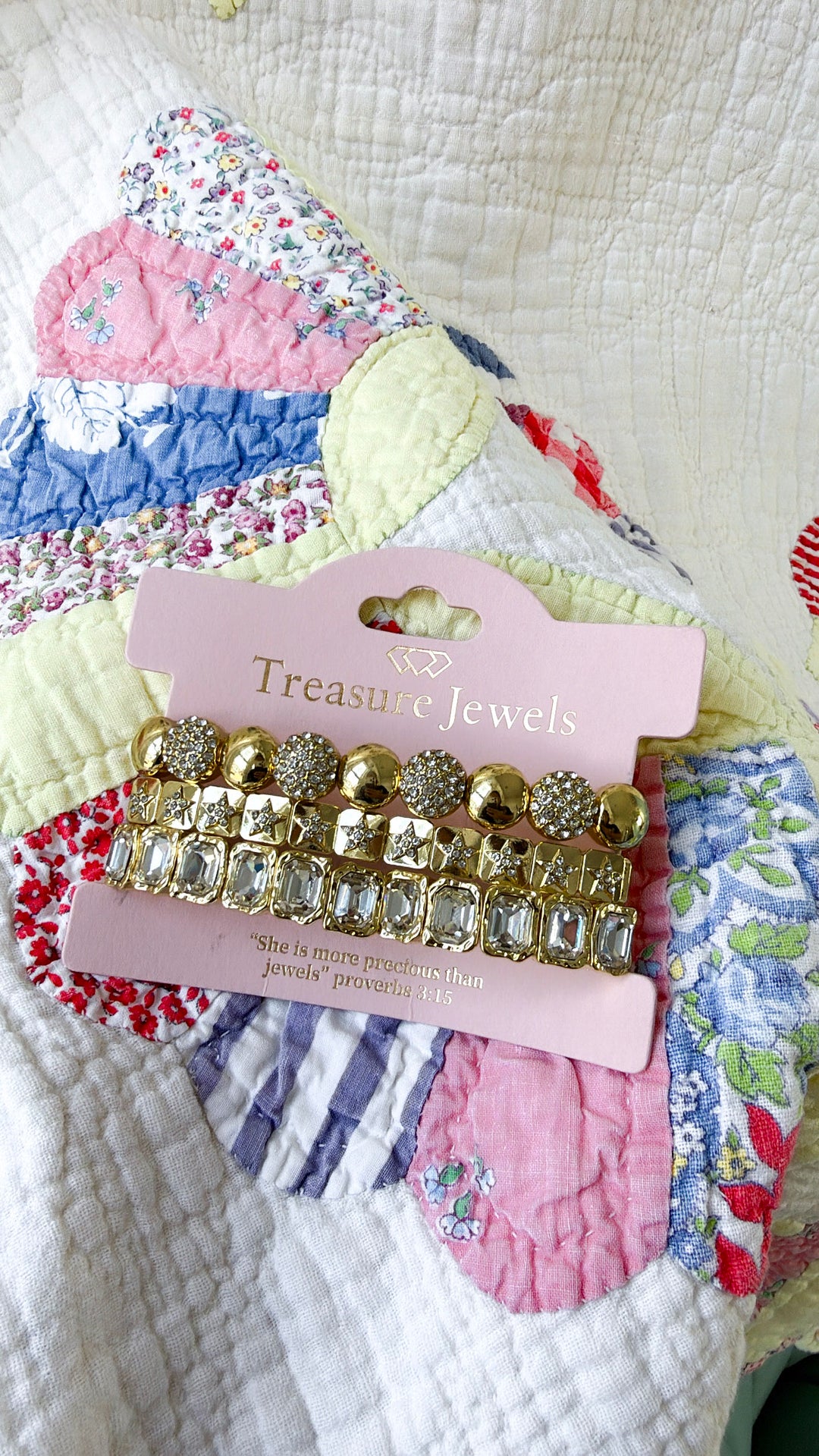 Radiant Gold Crystal Bracelet Stack