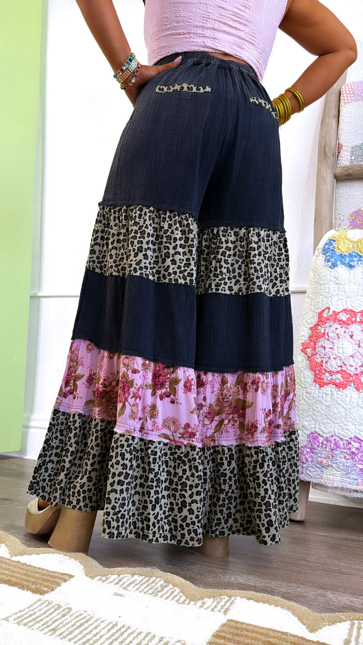 Wild Edge Wide Leg Pant, Black Multi