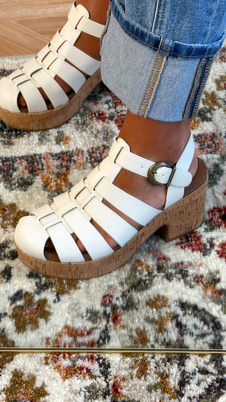 Birdie Soft Wedge Sandal, Ivory