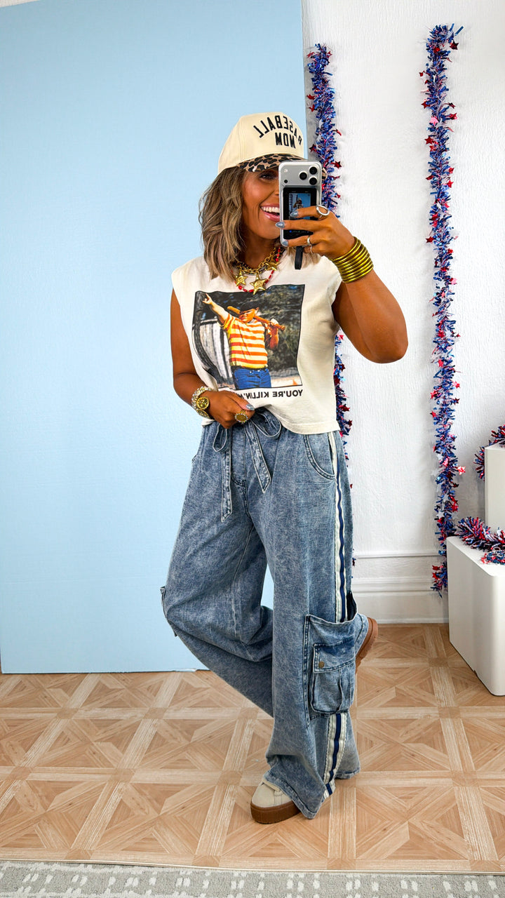 You're Killin Me Smalls Graphic Tank, Cream