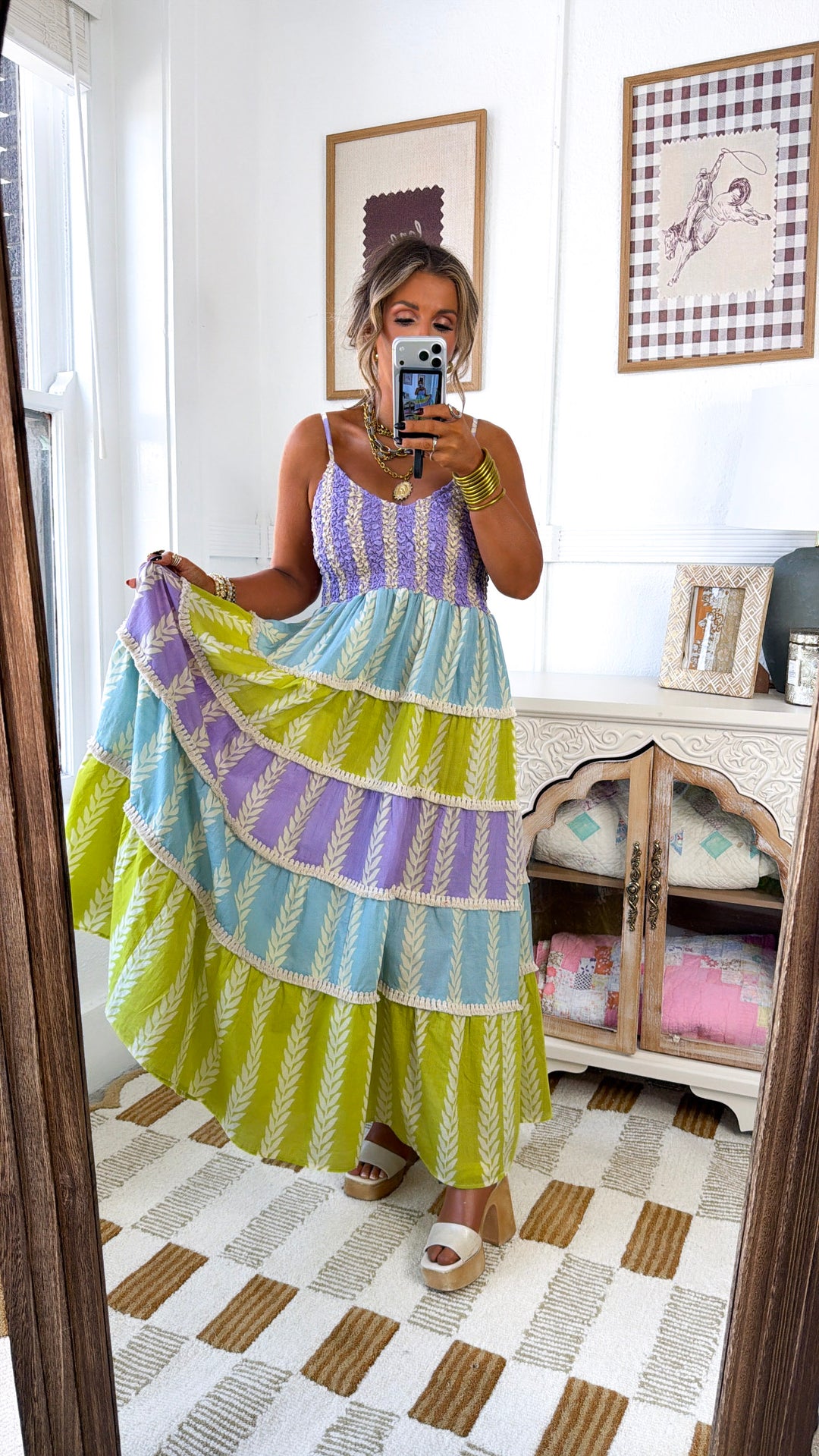 Summer Washed Maxi Dress, Lavender/Blue