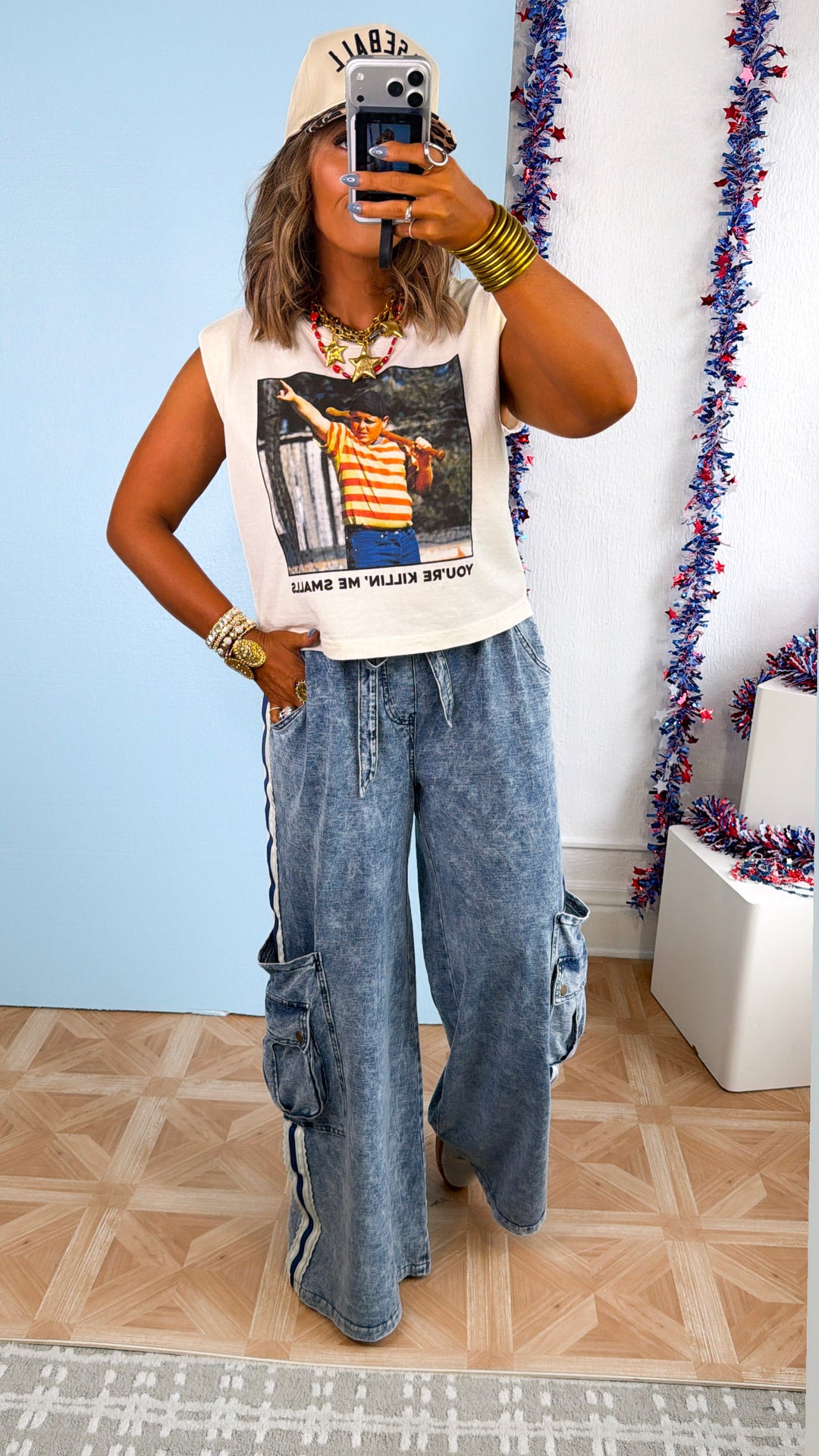 You're Killin Me Smalls Graphic Tank, Cream