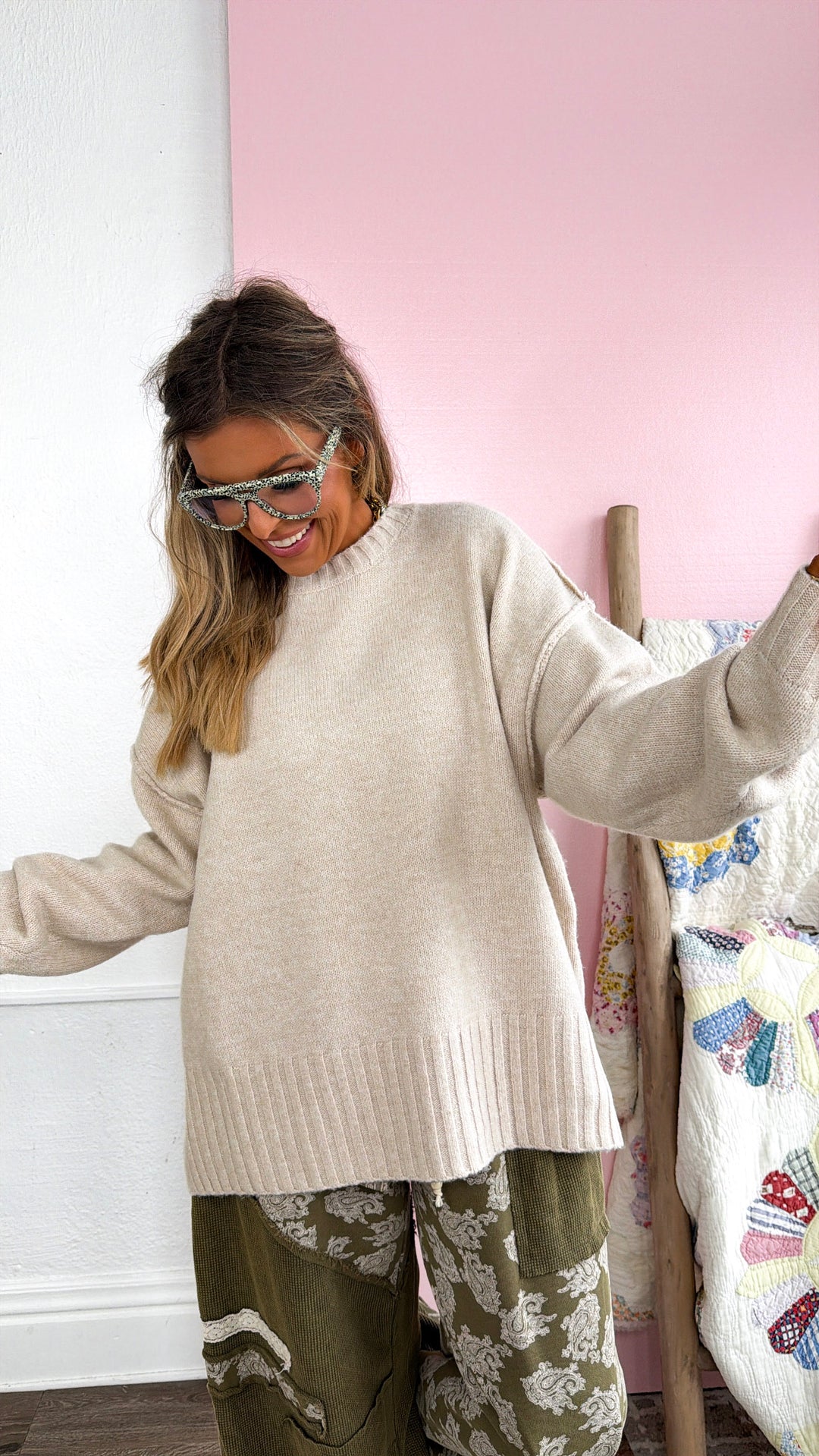 Sweater Pullover, Taupe