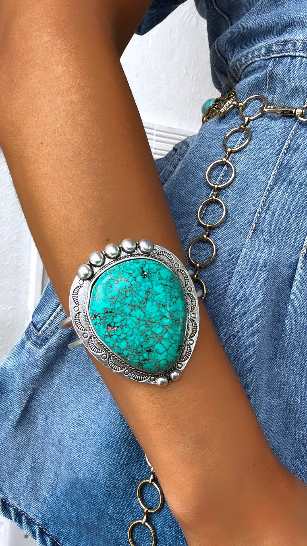 Teardrop Turquoise Cuff Bracelet