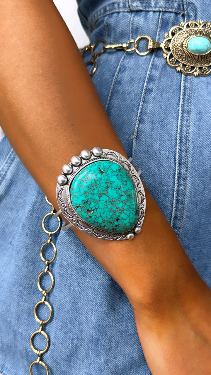 Teardrop Turquoise Cuff Bracelet
