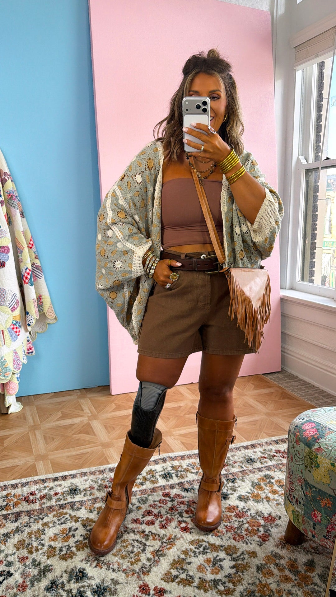 Lime Mist Knit Cardigan, Sage Multi