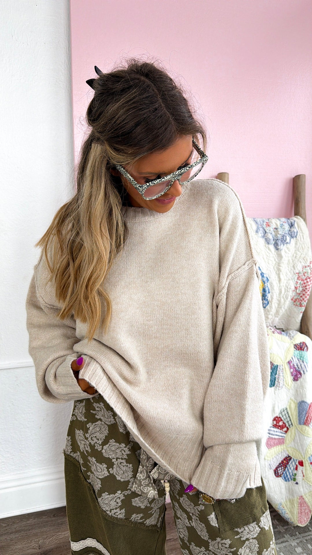Sweater Pullover, Taupe