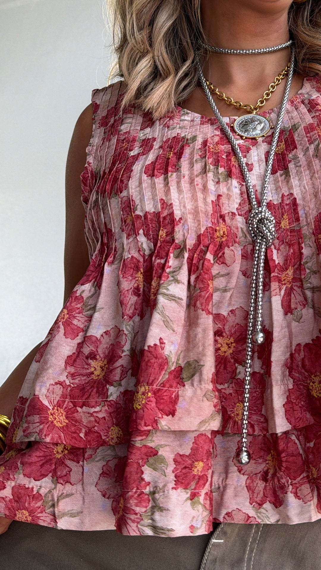 Somerset Floral Tank Top, Pink