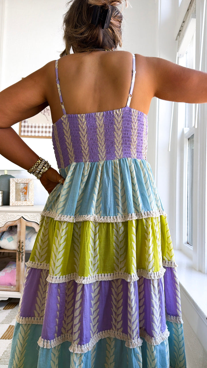 Summer Washed Maxi Dress, Lavender/Blue