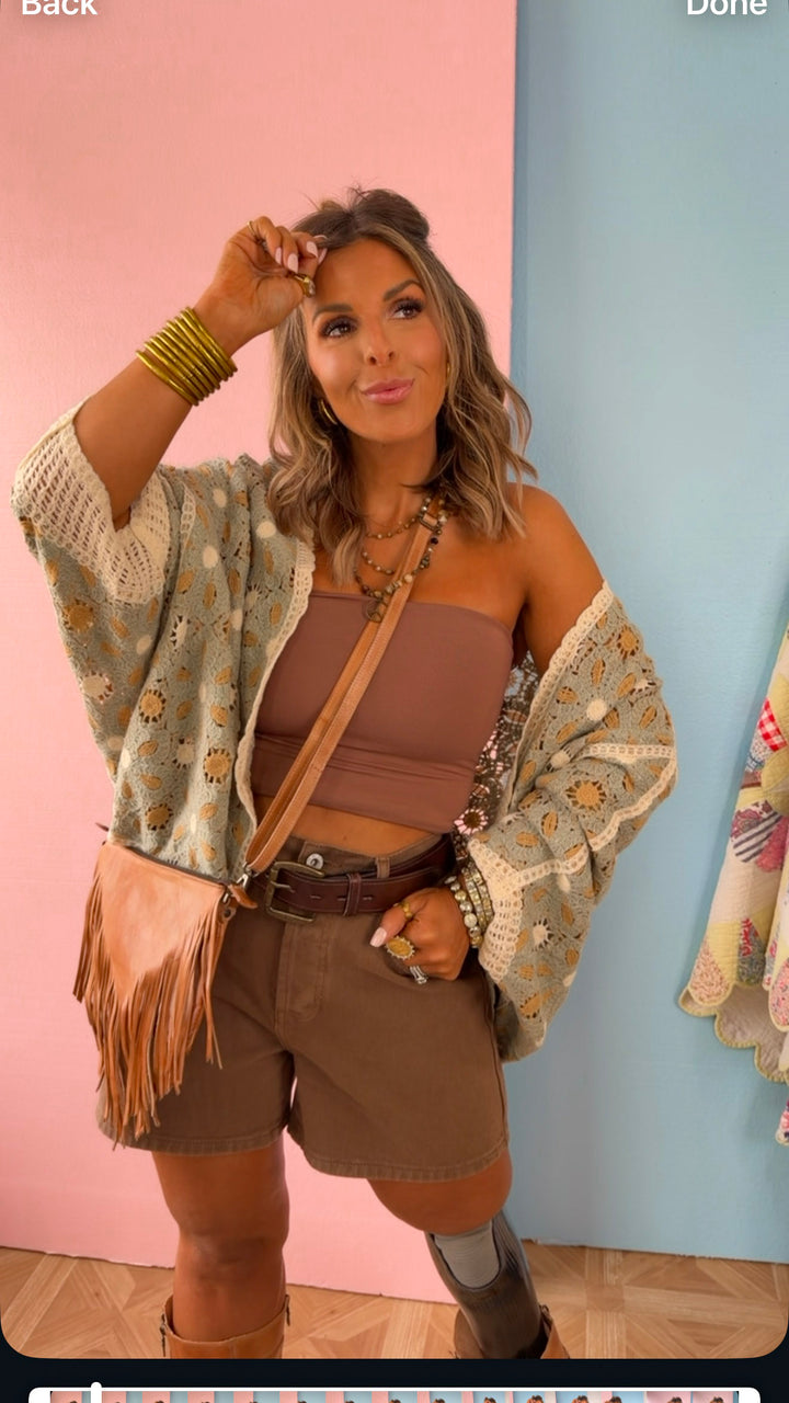 Lime Mist Knit Cardigan, Sage Multi