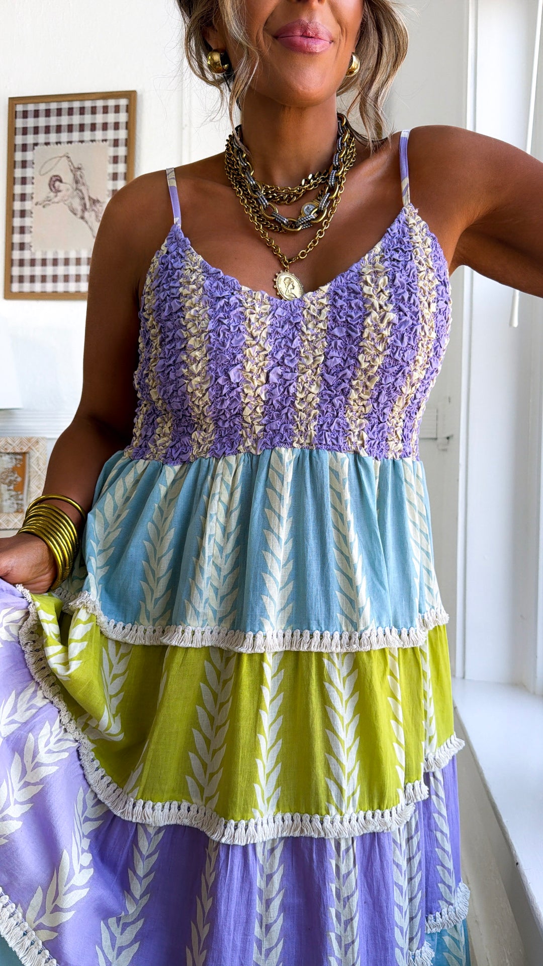 Summer Washed Maxi Dress, Lavender/Blue