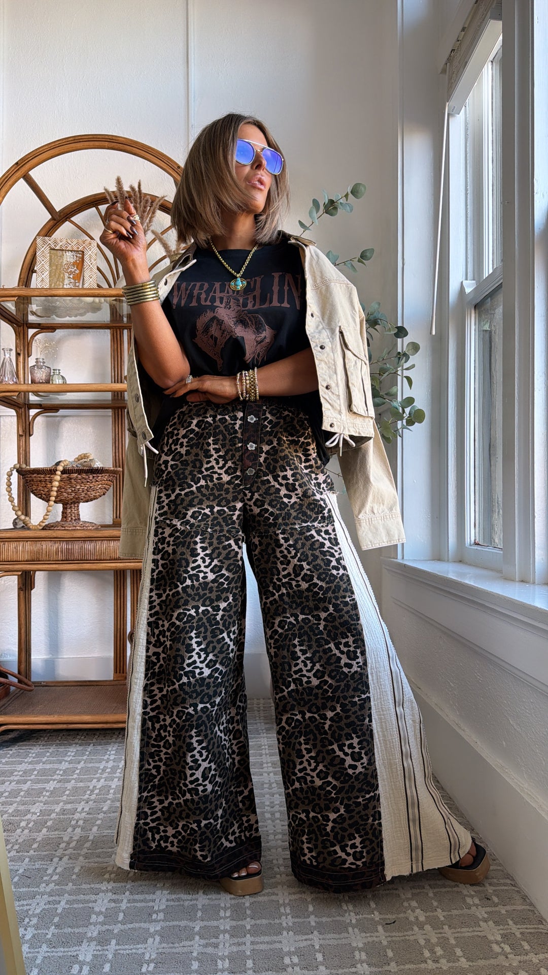 Street Style Leopard Pant, Chocolate