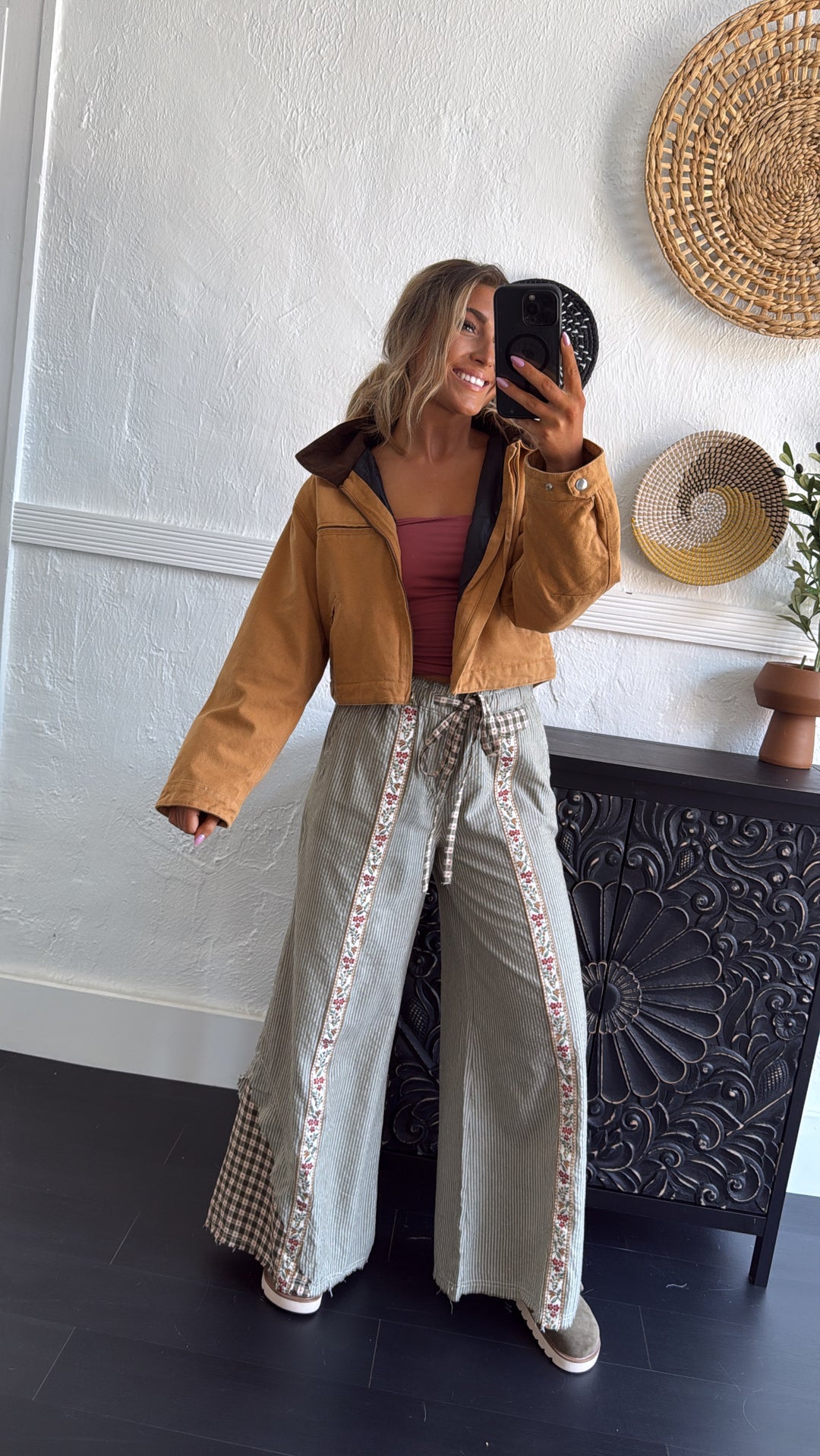 Overtime Cropped Vintage Work Jacket, Camel