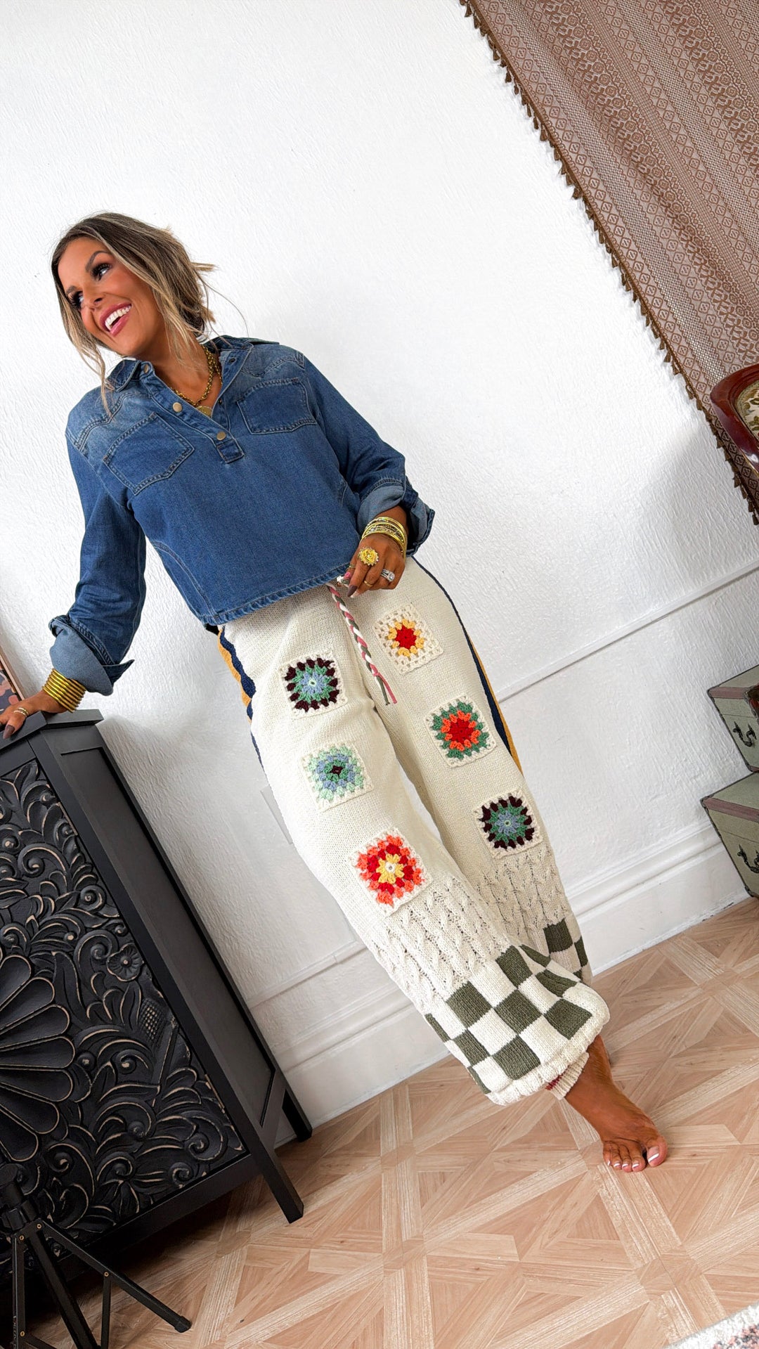 Cowgirl Blues Collard Top, Denim