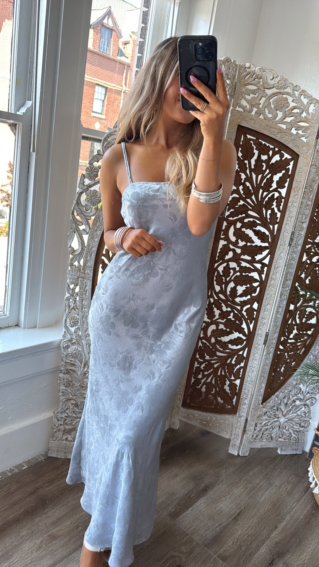 Chapel Smoke Midi Dress, Blue Steel