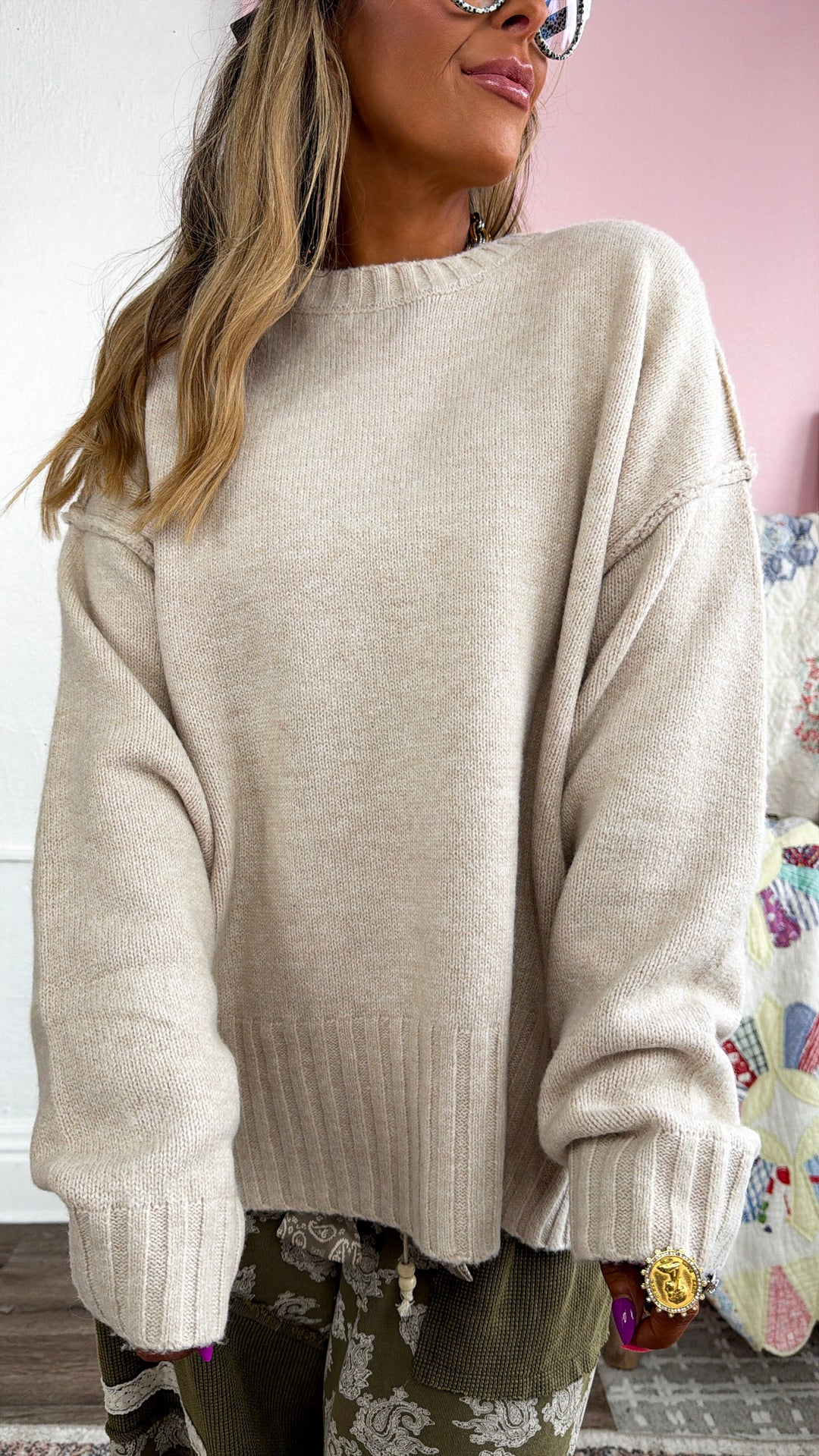 Sweater Pullover, Taupe