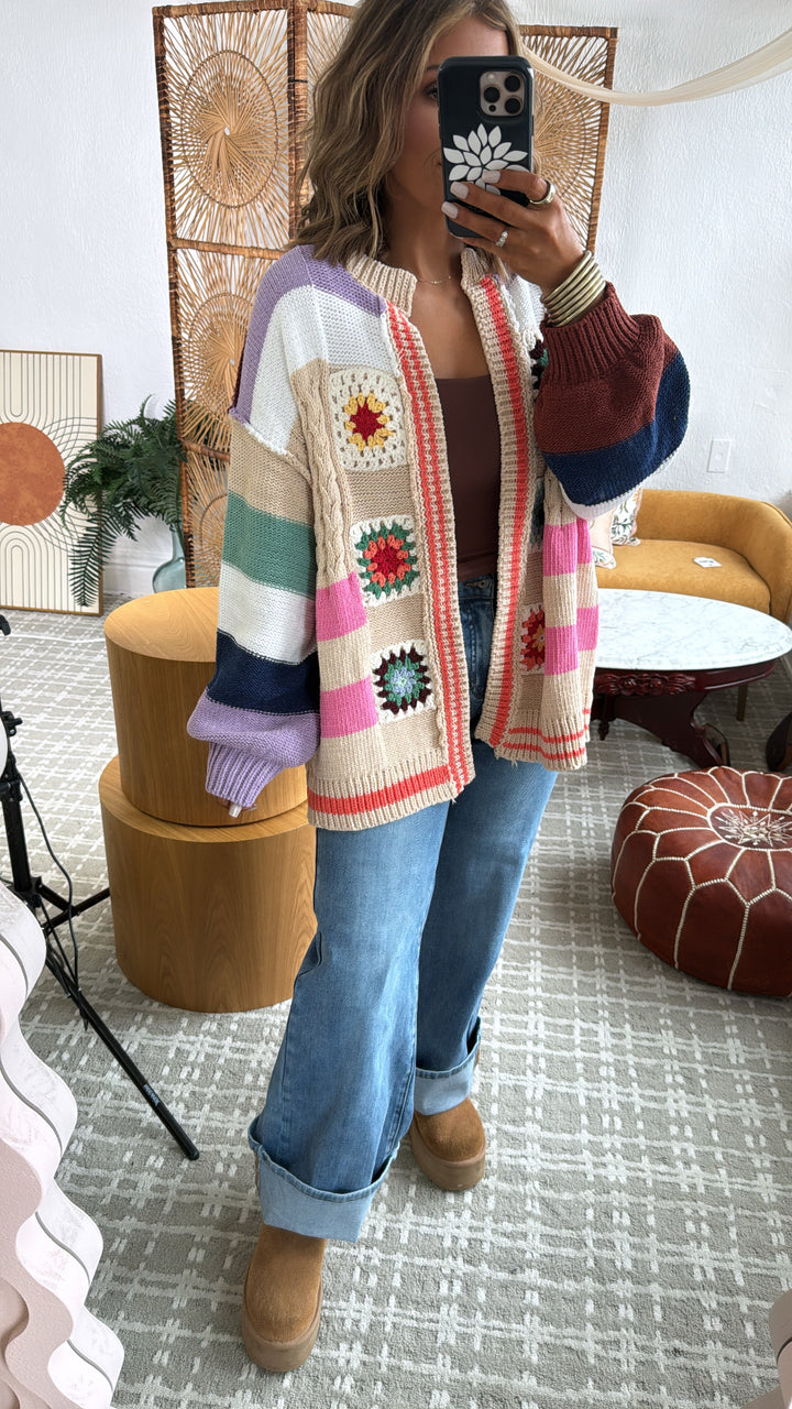 Sophie Color block Cardigan, Multi