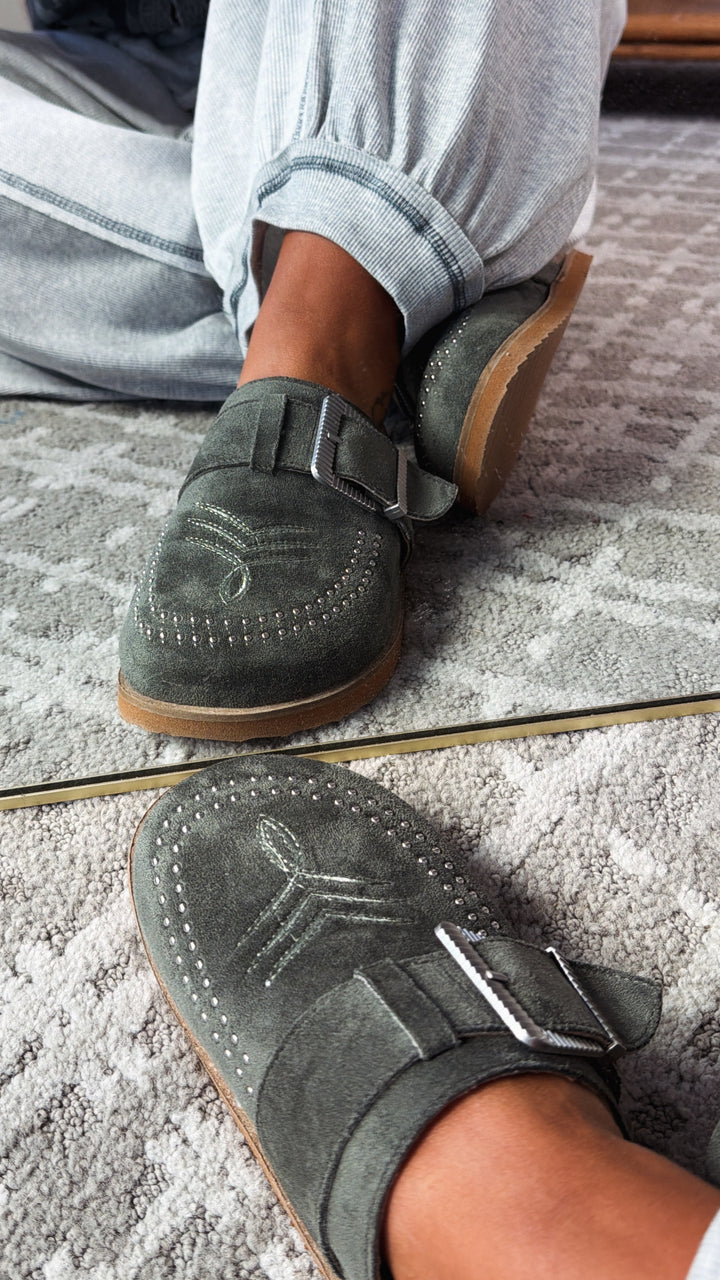 Joleen Studded Clog, Olive