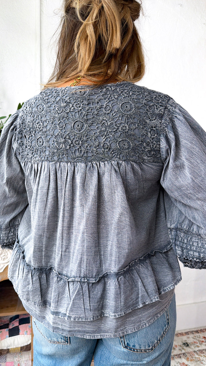 Sun Spells Blouse, Charcoal
